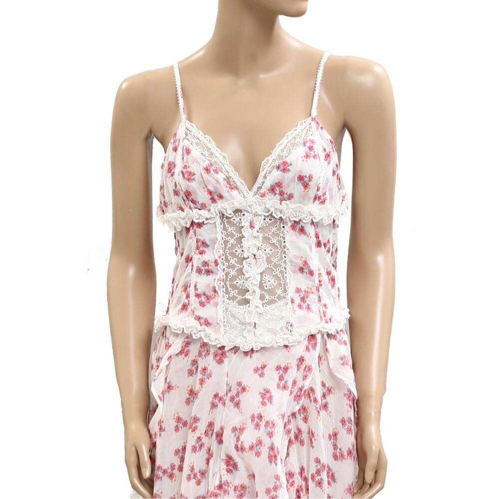 Intimately Free People Hearts Desire Bodysuit Dress Floral Print Lace XS 281382 - Picture 6 of 10